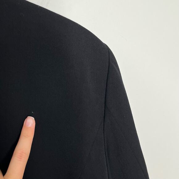 MM. Lafleur Womens The Roxane Double Breasted Blazer Size 2X Black Twill Career - Picture 14 of 14